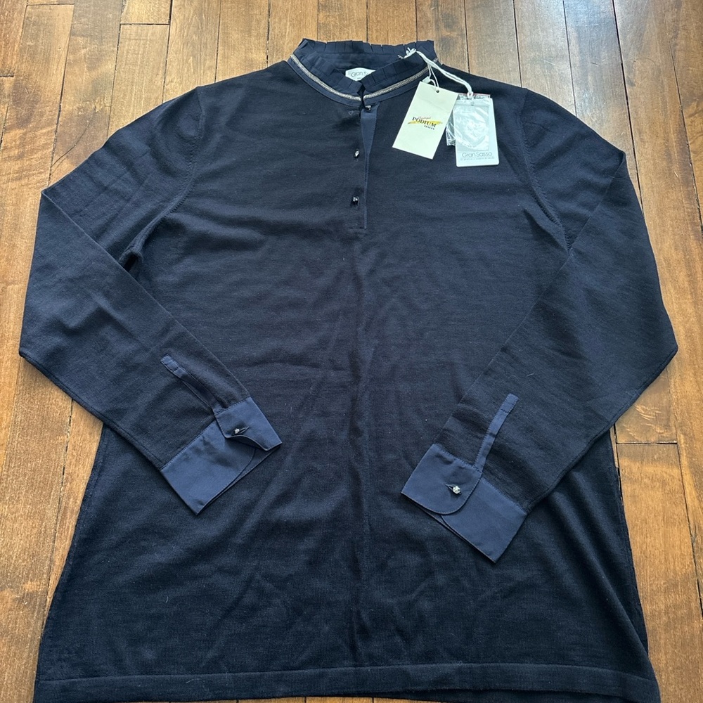 Gran Sasso Navy Blue Knitted Cardigan